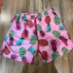 Men’s Polo Pink Pineapple Swim Trunks - Size Large